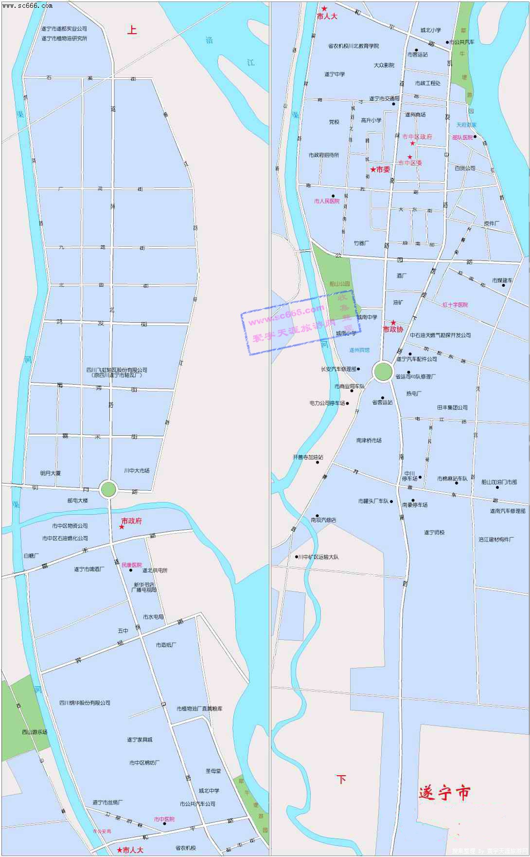 遂宁市城区地图1-四川旅游地图;; 寰宇天涯 旅游地图 > 遂宁市城区图片