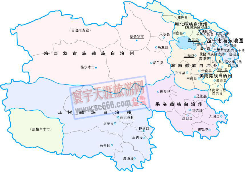 青海省行政区地图