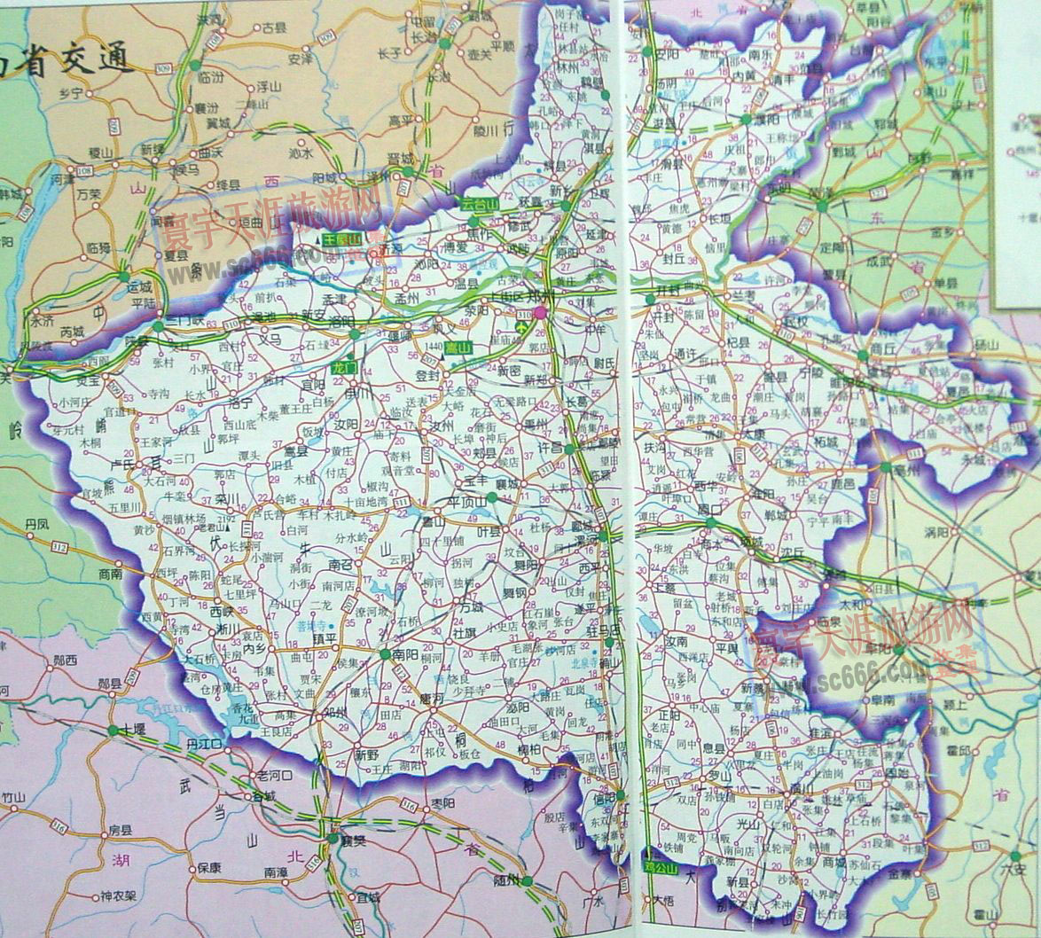 河南地图（地形图）_河南地图_初高中地理网