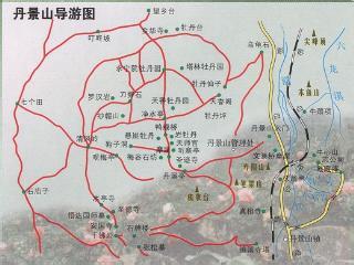 四川成都彭州丹景山景区地图