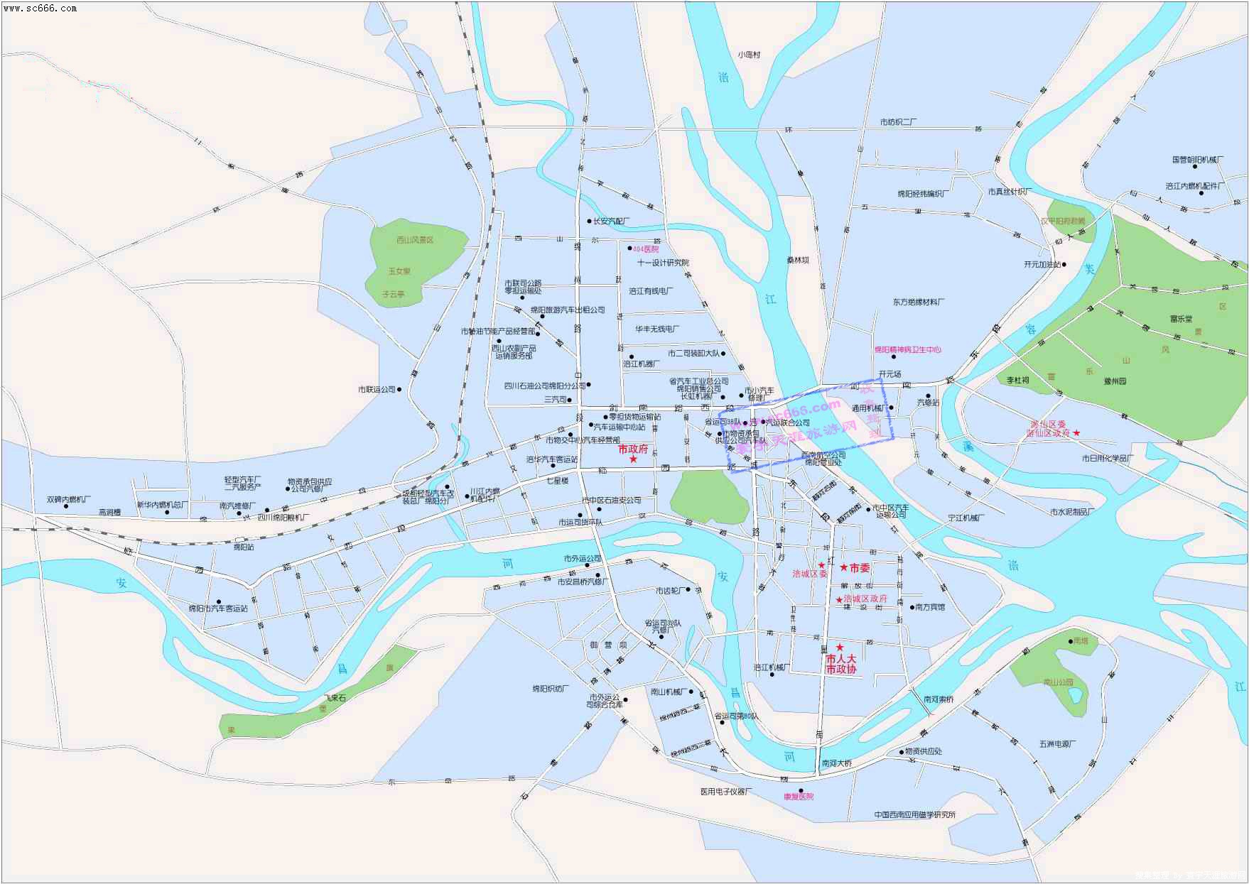 绵阳市城区地图1