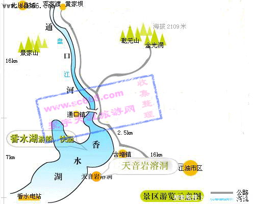 香水湖天音岩景区导游图