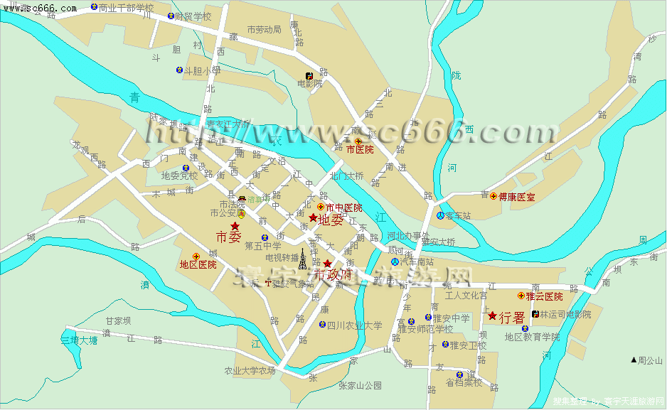 雅安市城区地图