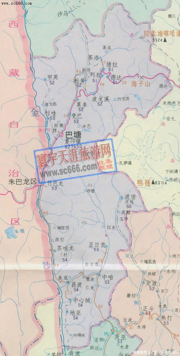 巴塘县地图
