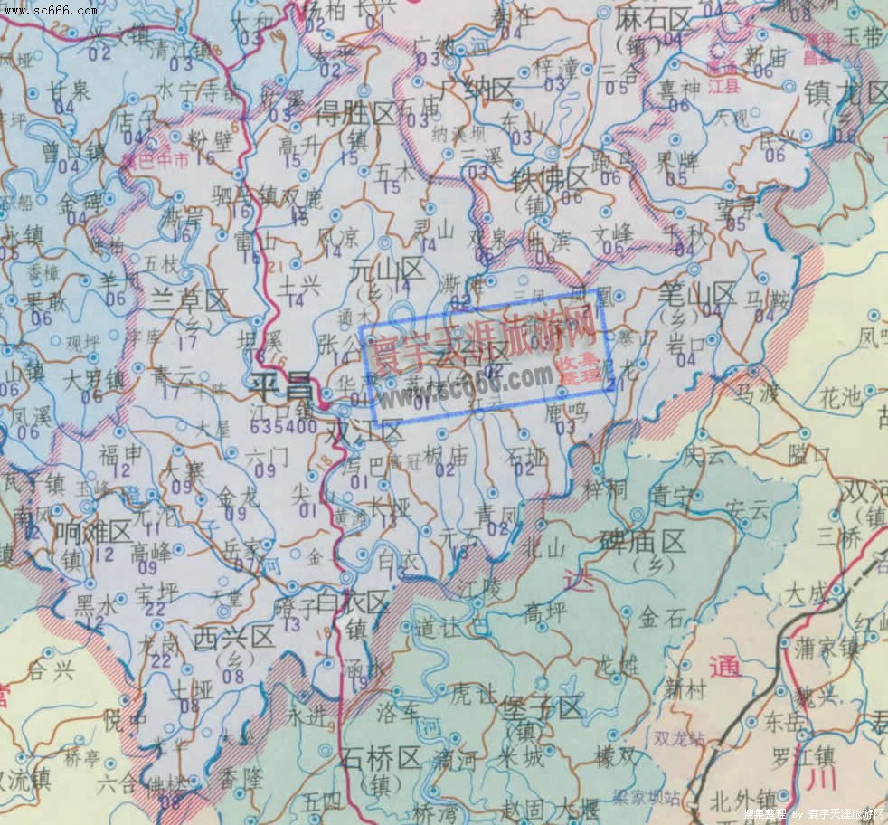 平昌县地图
