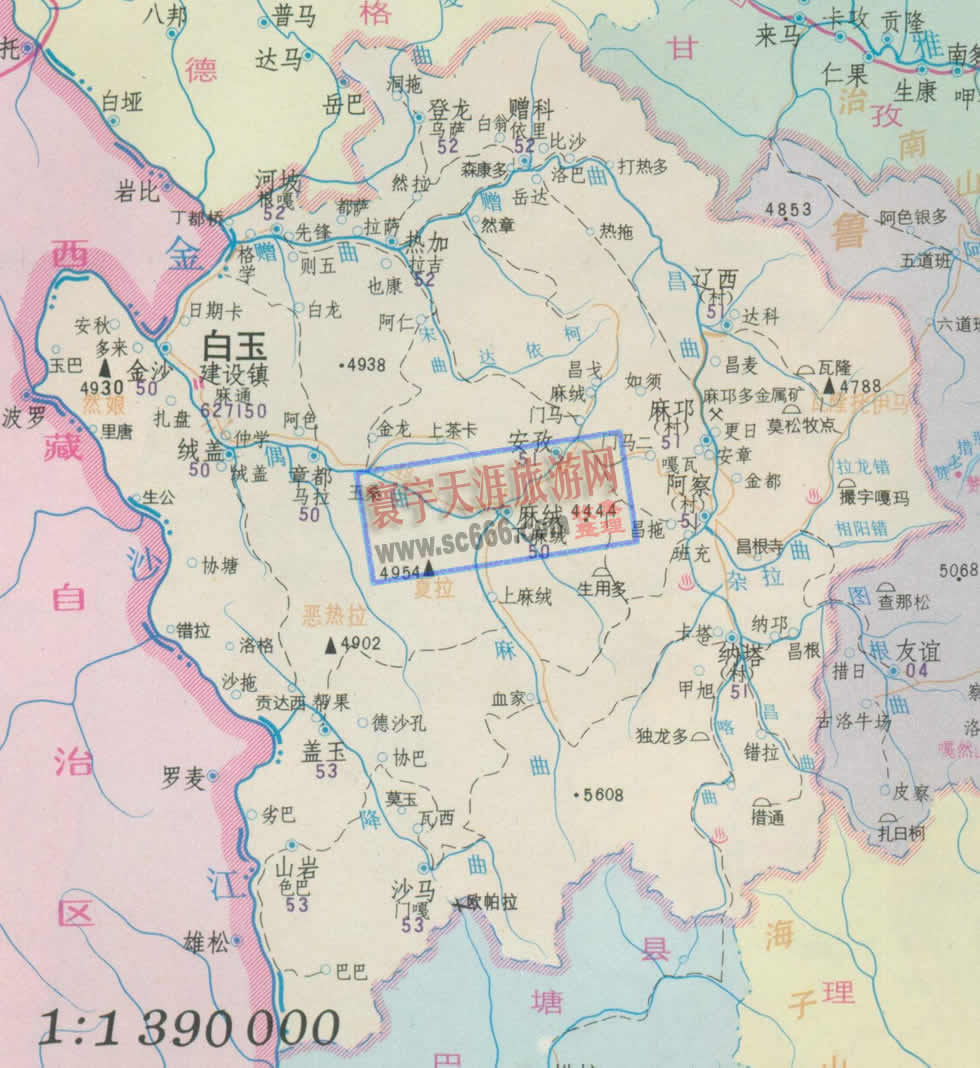 白玉县地图