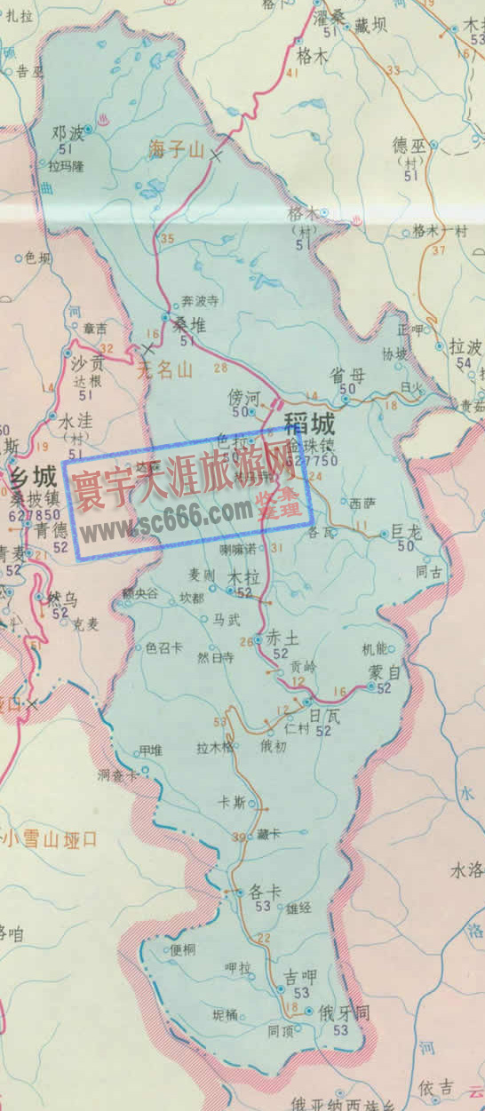 稻城县地图