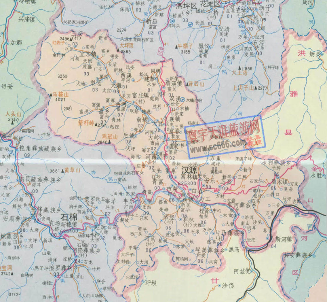汉源县地图