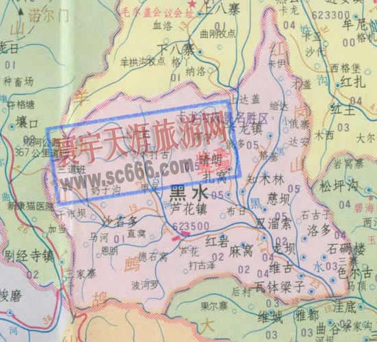 黑水县地图