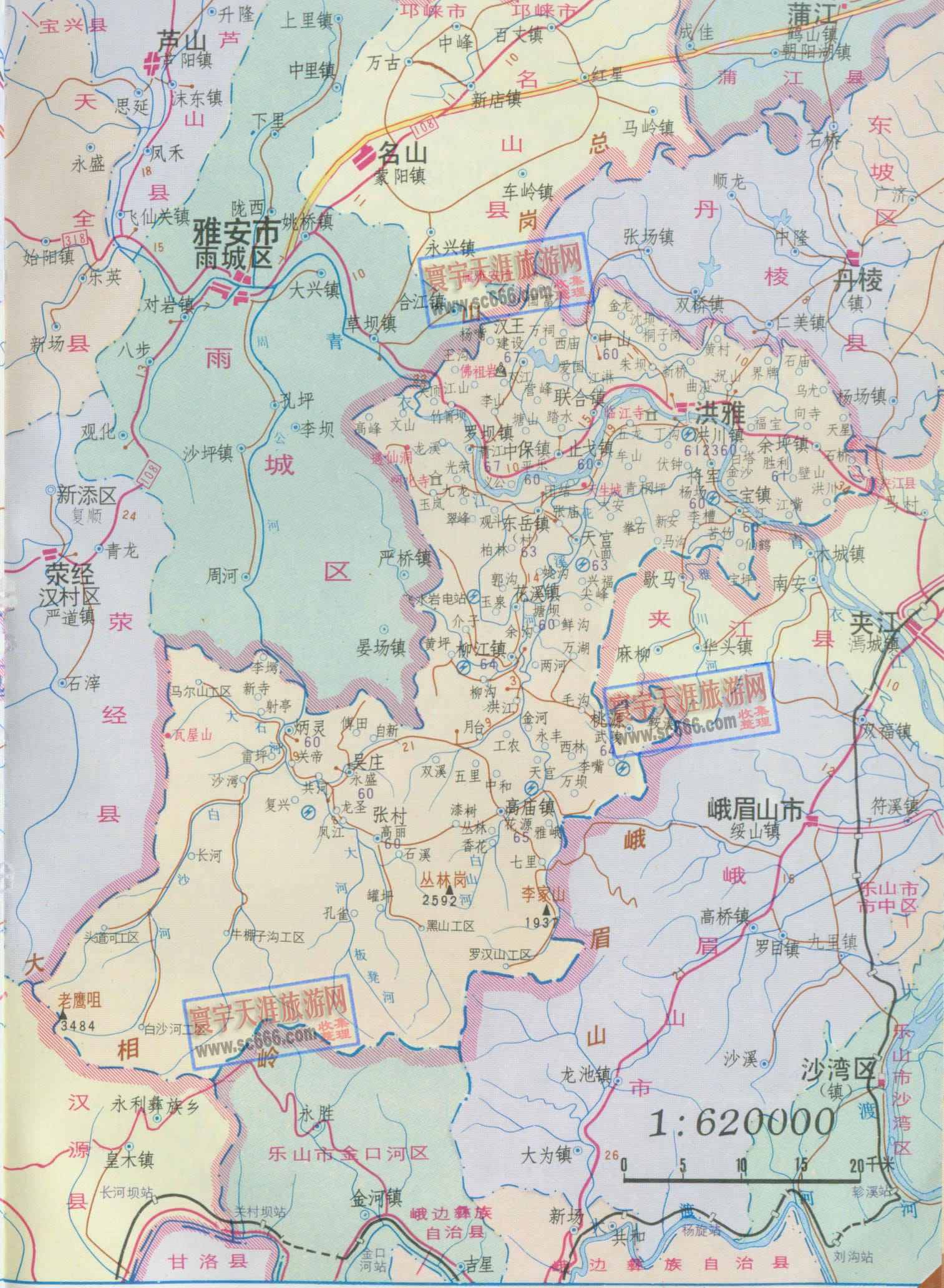 洪雅县地图