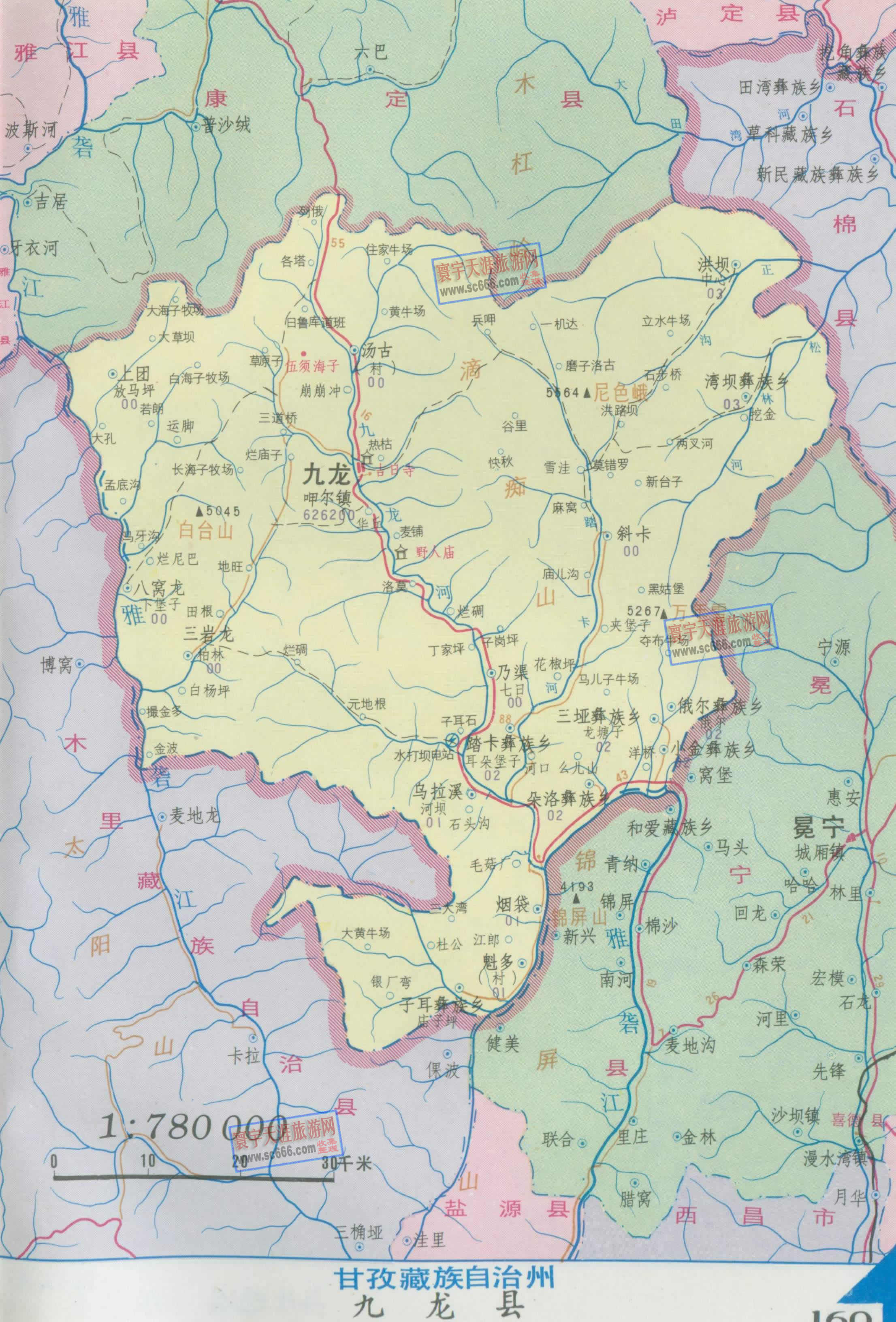 九龙县地图