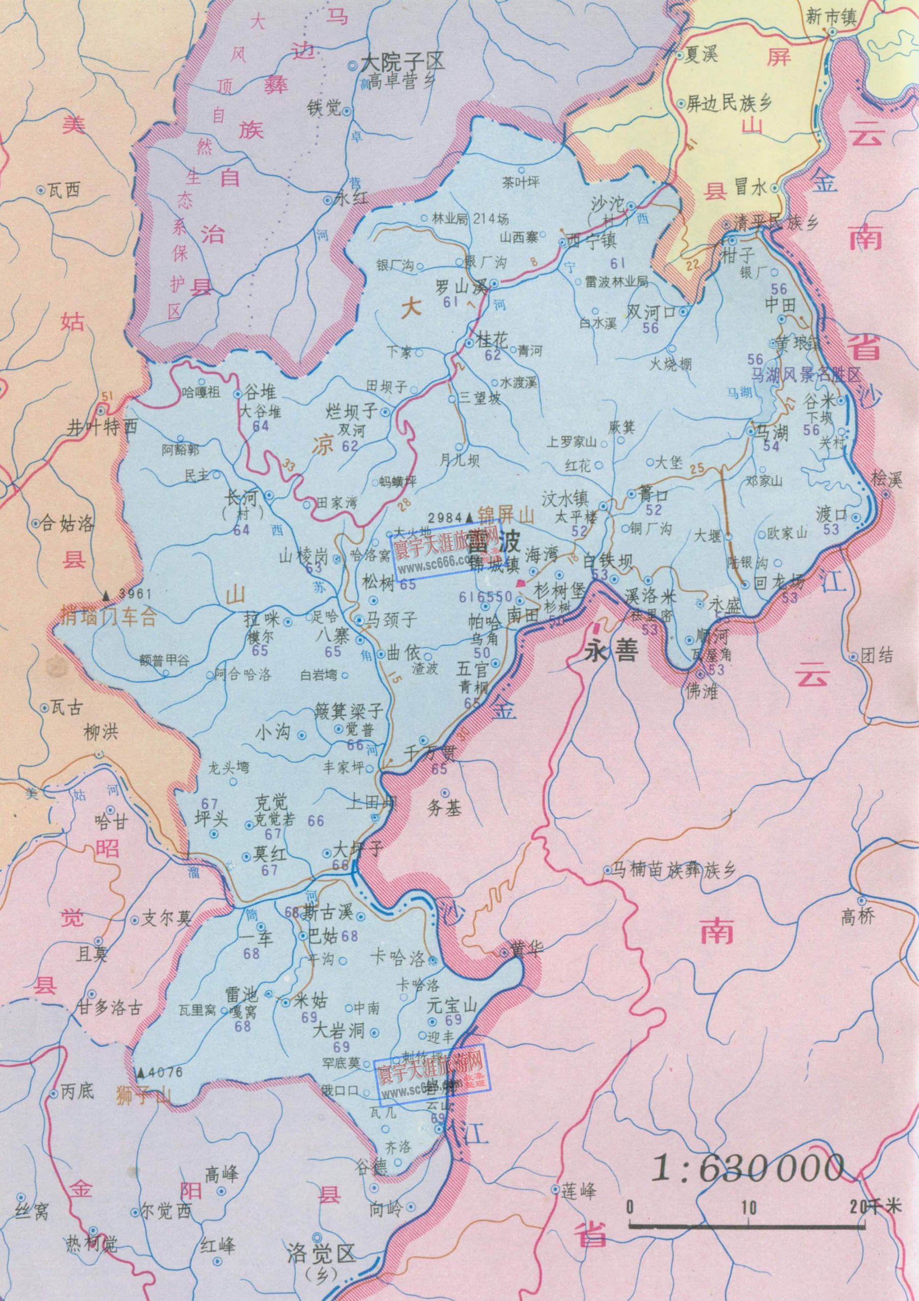 雷波县地图