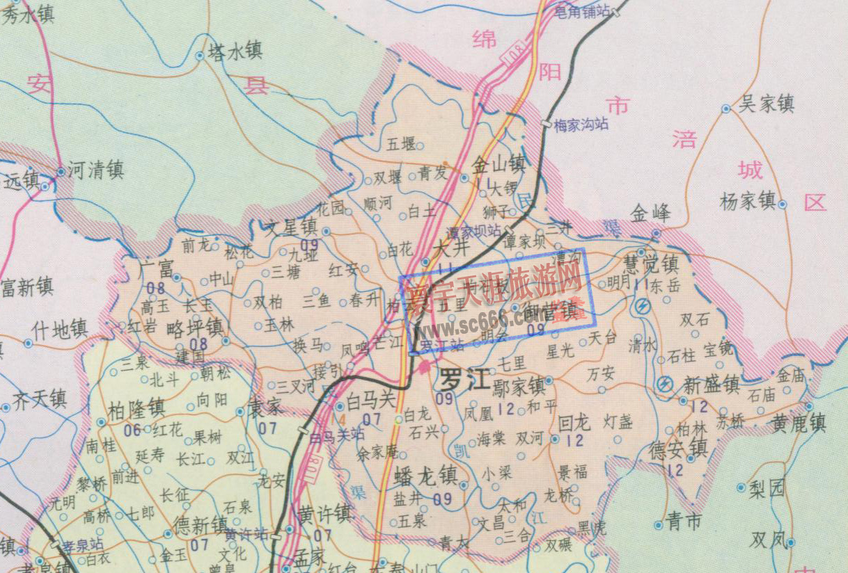 罗江县地图