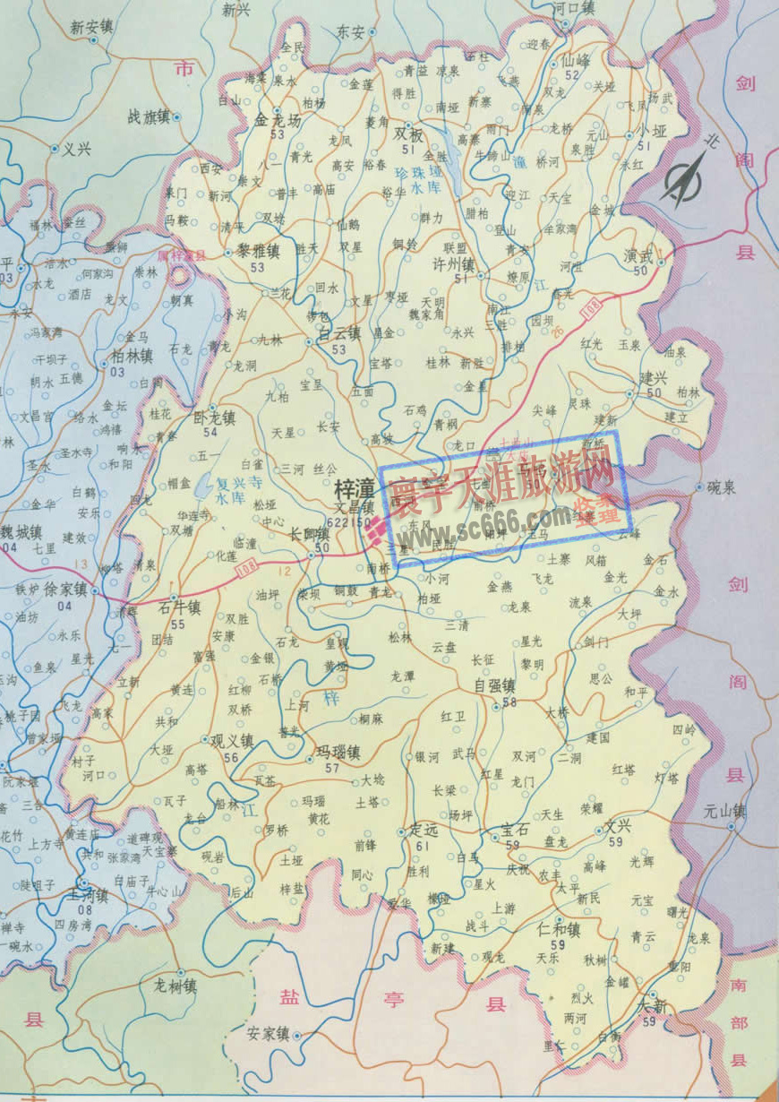 梓潼县地图
