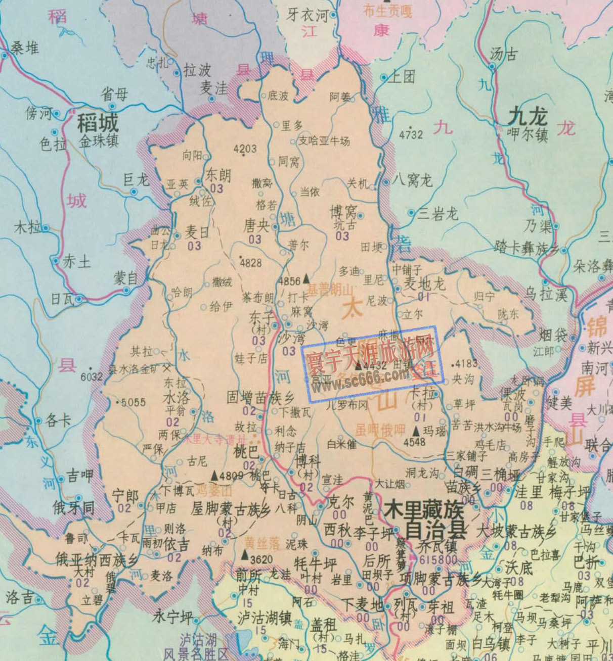 木里藏族自治县地图