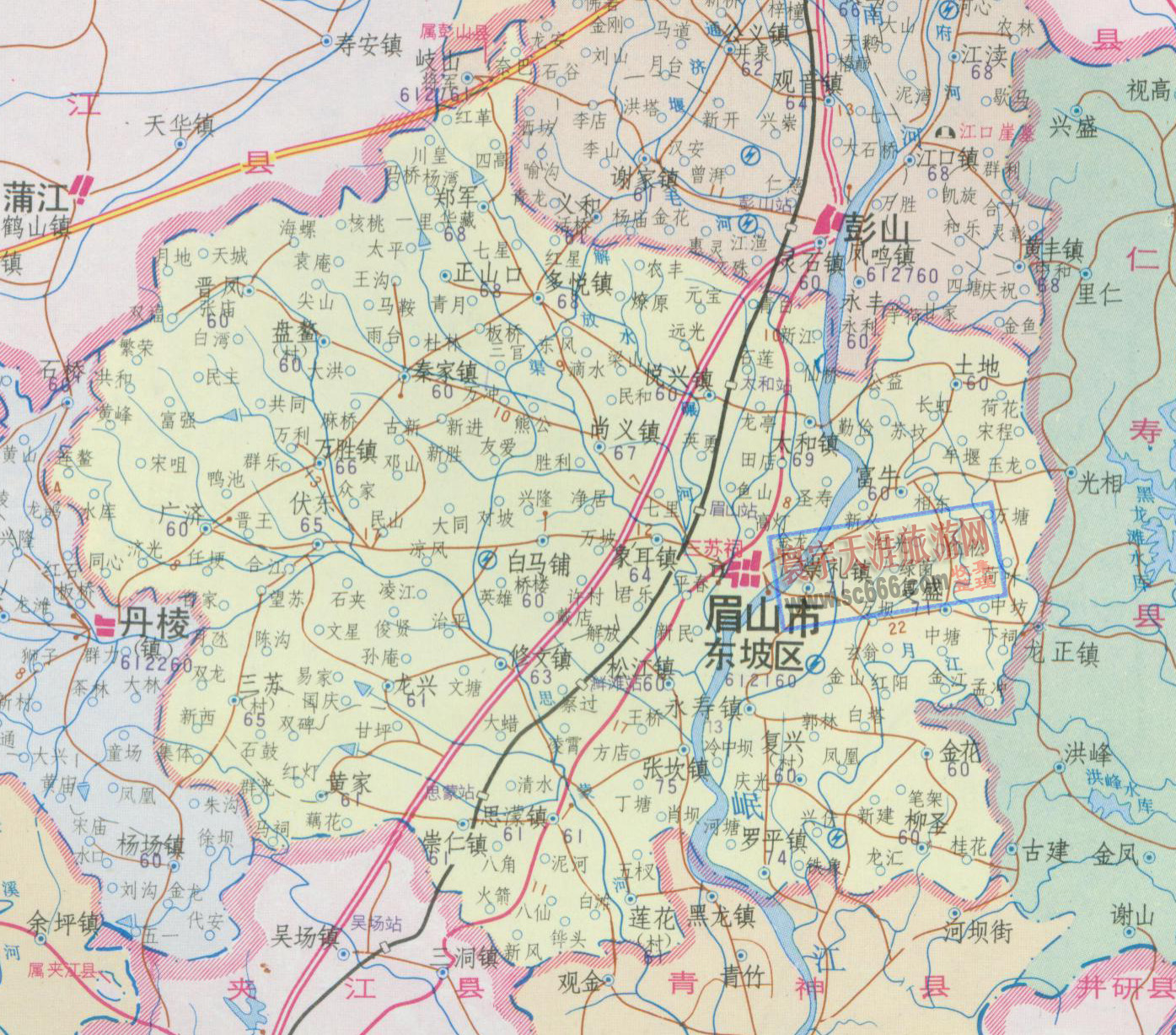 眉山市东坡区地图