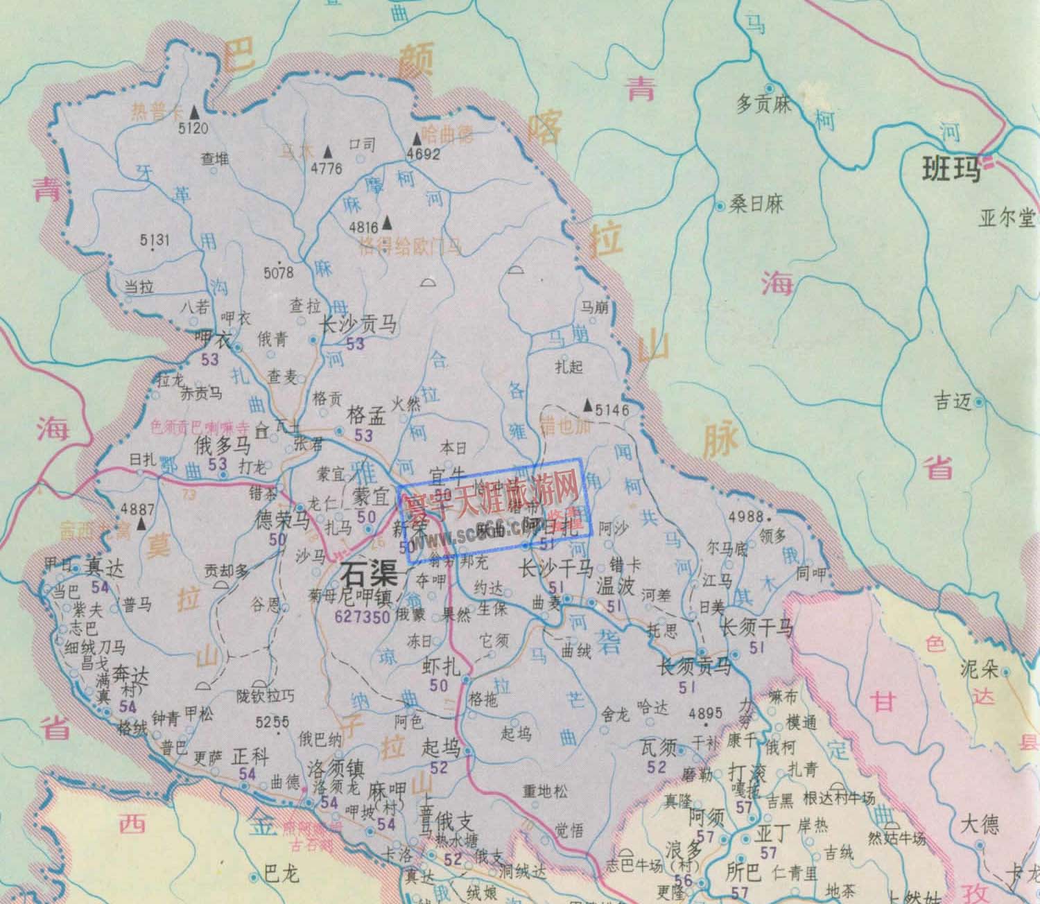 石渠县地图