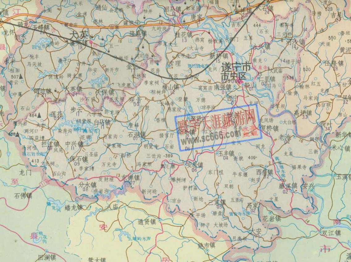 遂宁市市中区地图