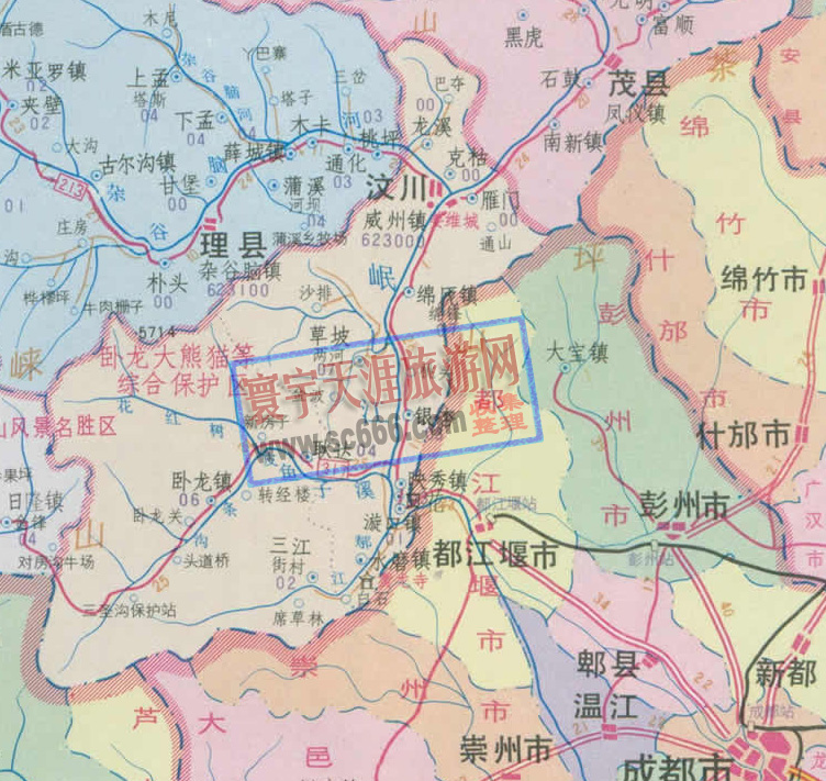 汶川县地图