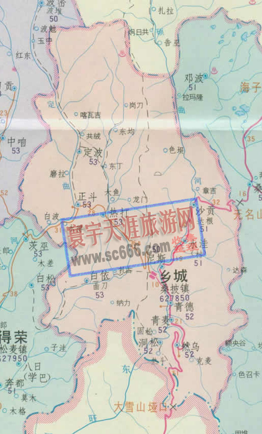 乡城县地图