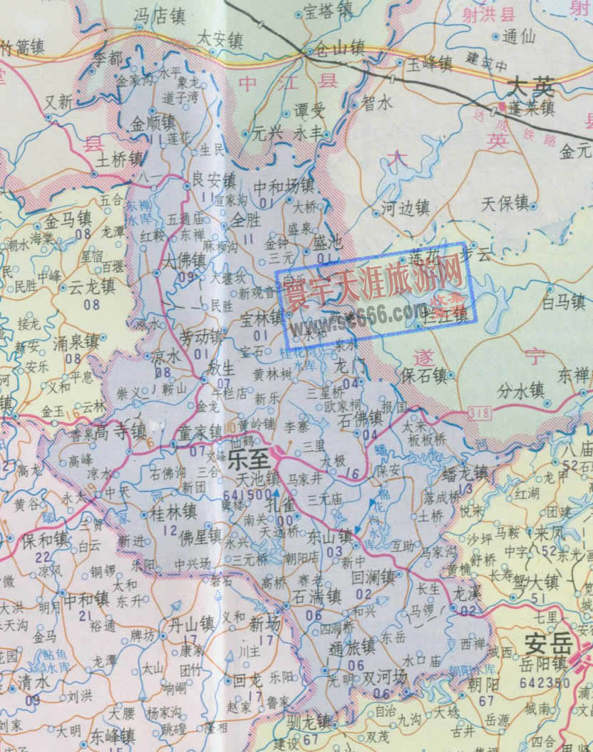 乐至县地图