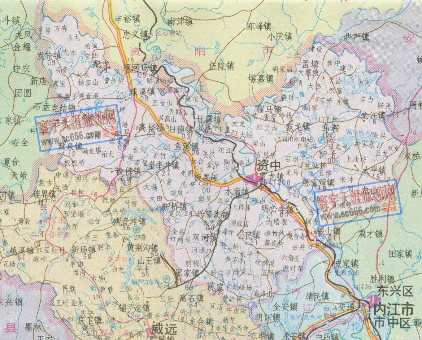 资中县地图
