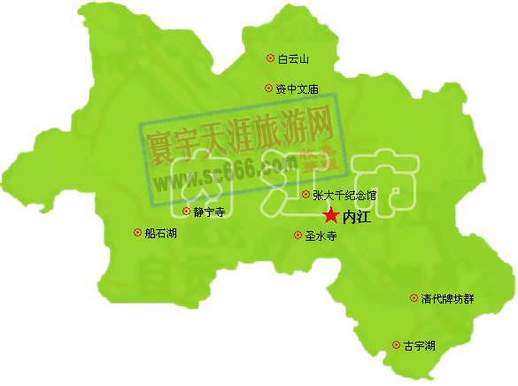 内江市景点分布图