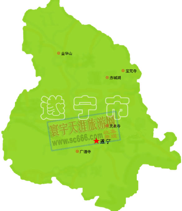 遂宁市景点分布图