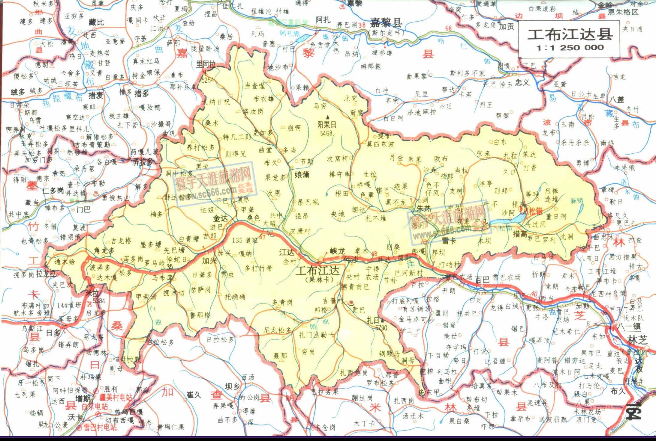 工布江达县地图