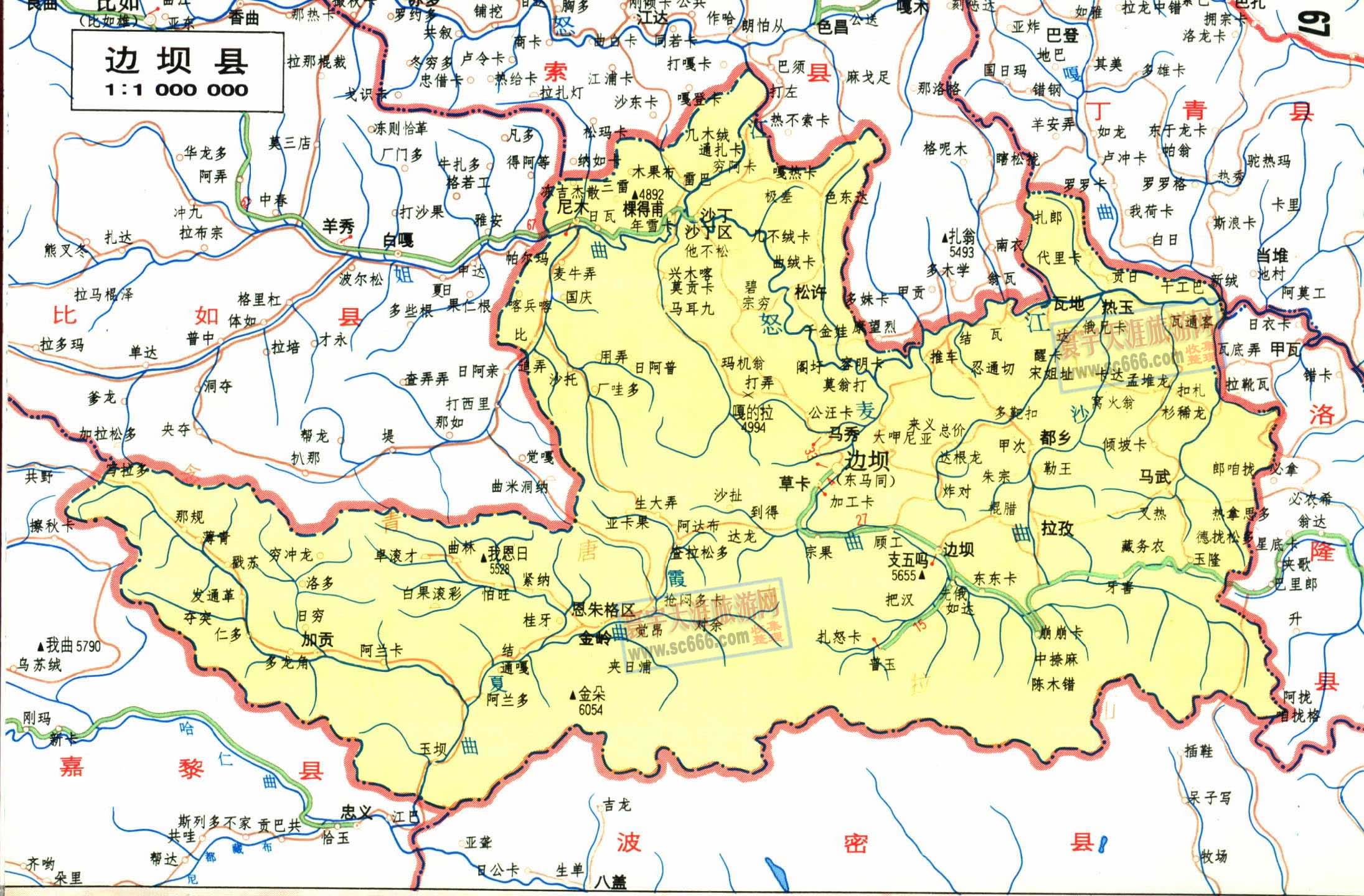 边坝县地图