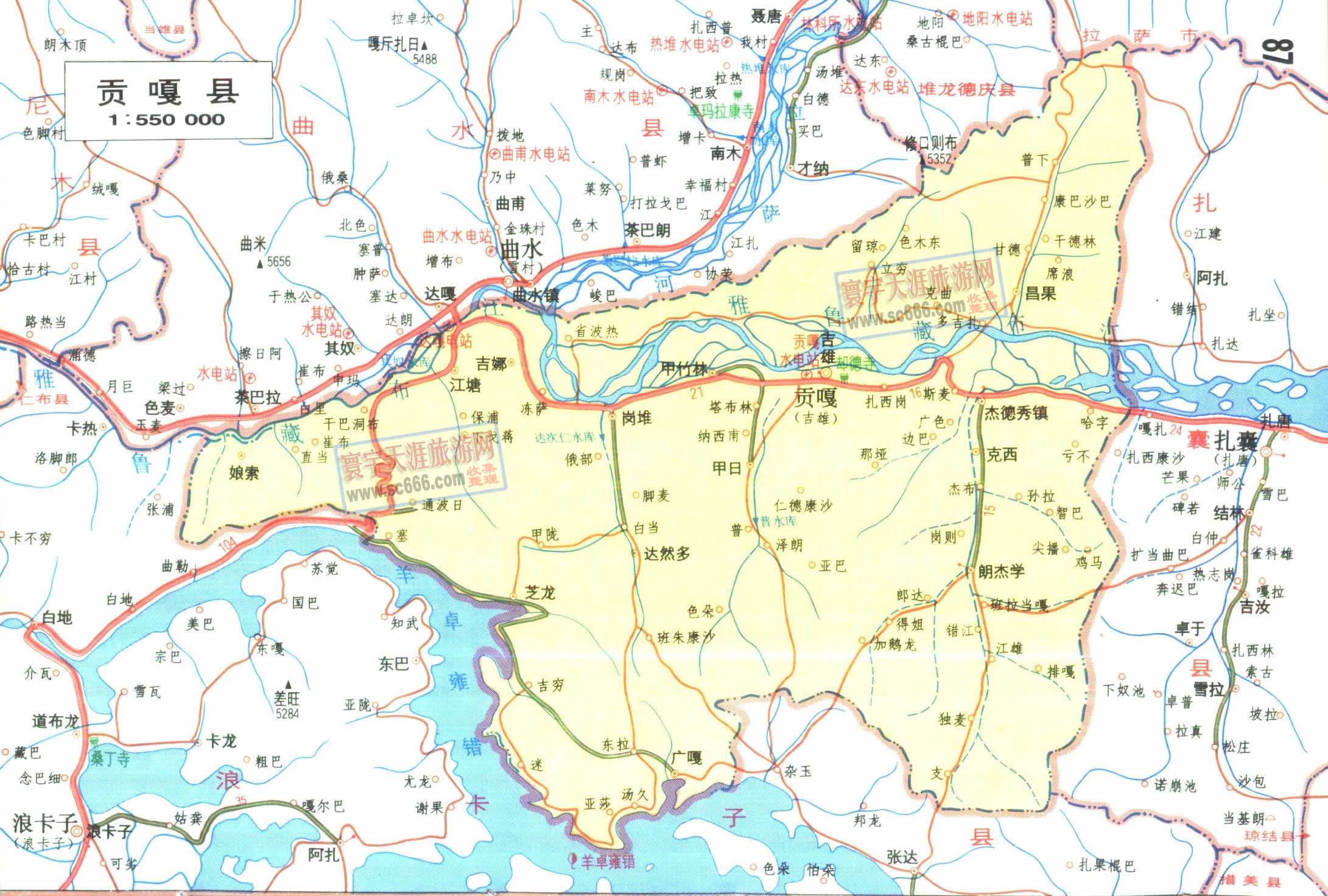 贡嘎县地图