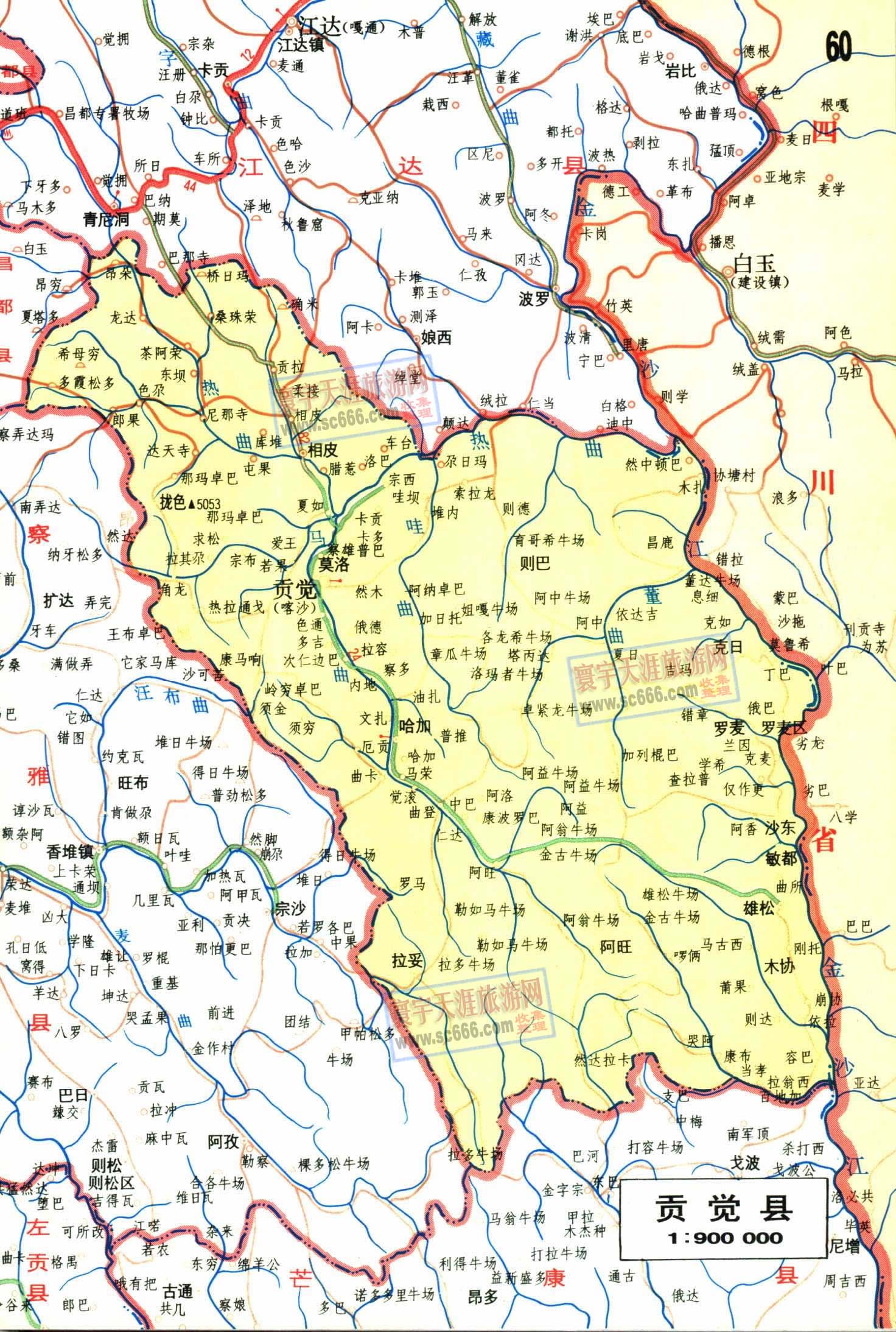 贡觉县地图