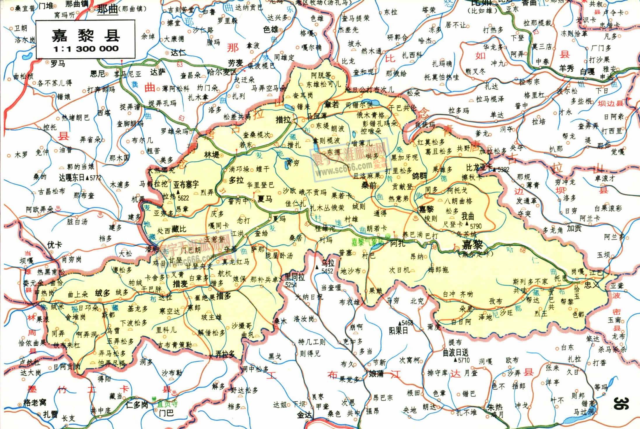 嘉黎县地图