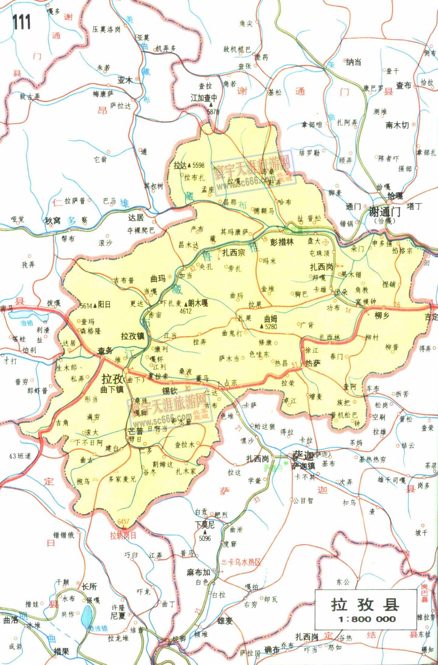 拉孜县地图