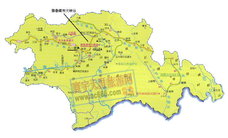 林芝地区地图