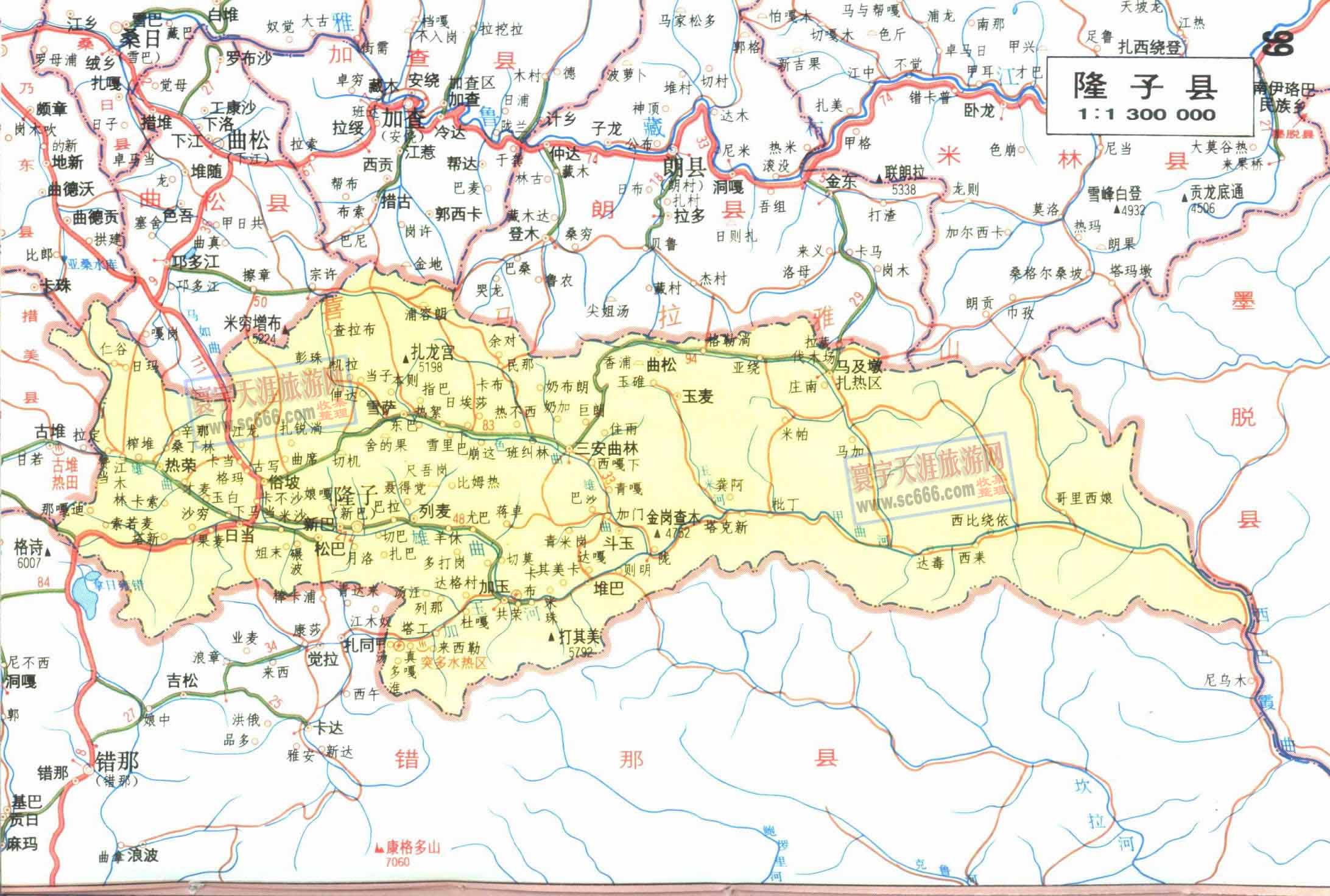 隆子县地图