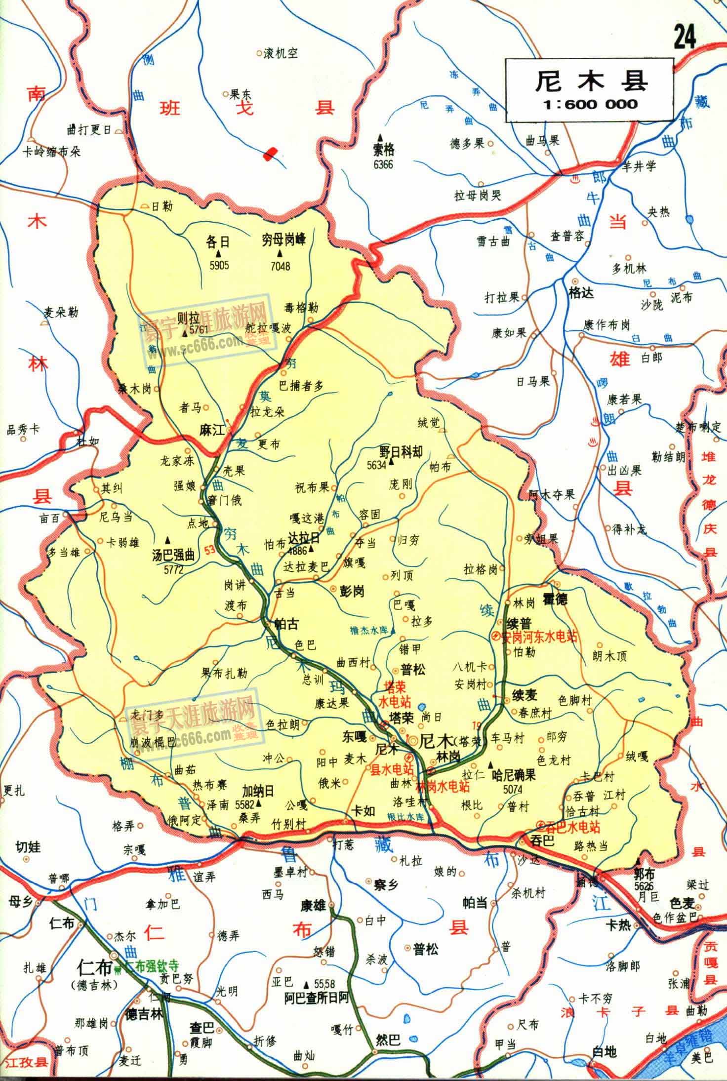 尼木县地图