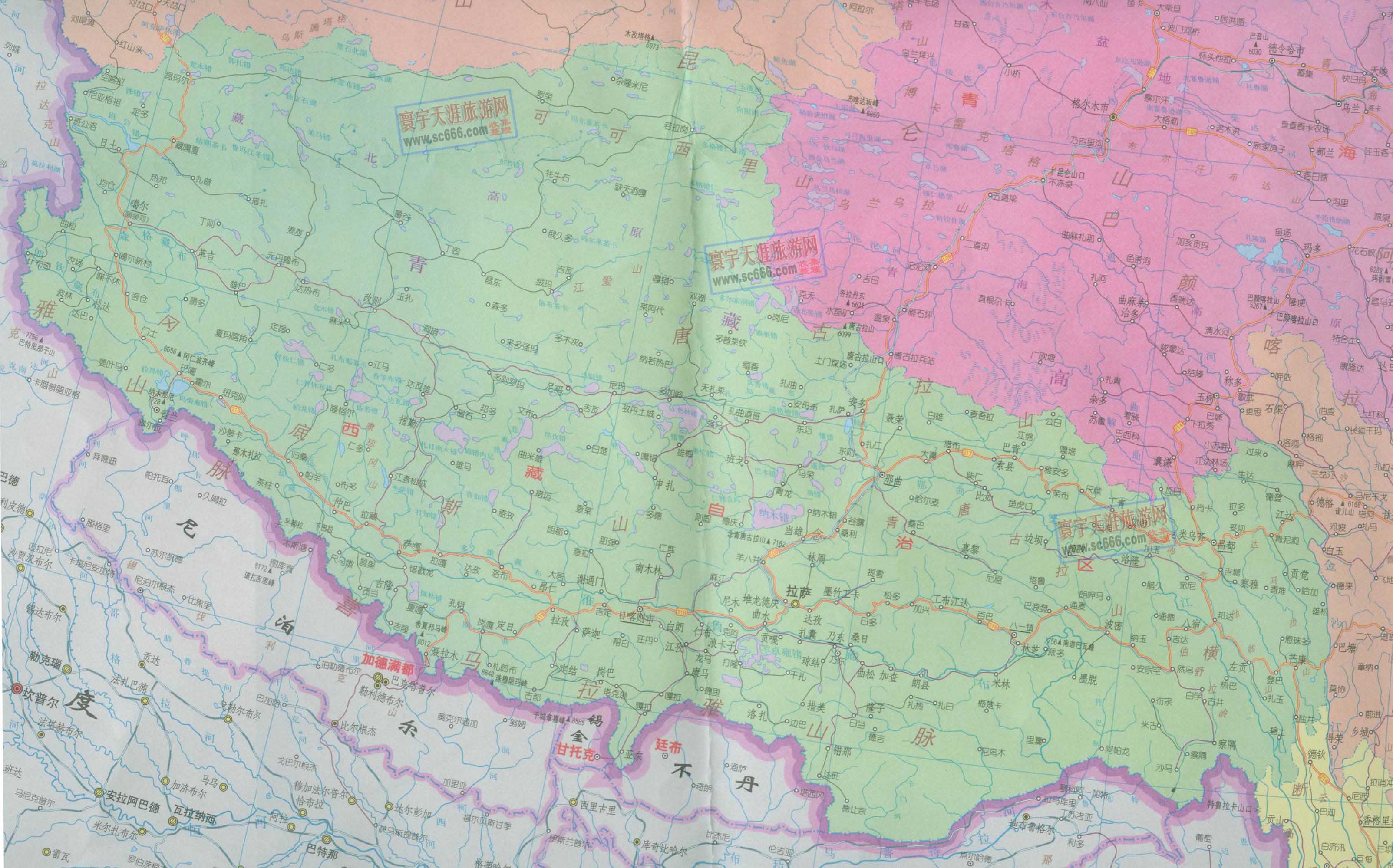 西藏自治区地图（200302）