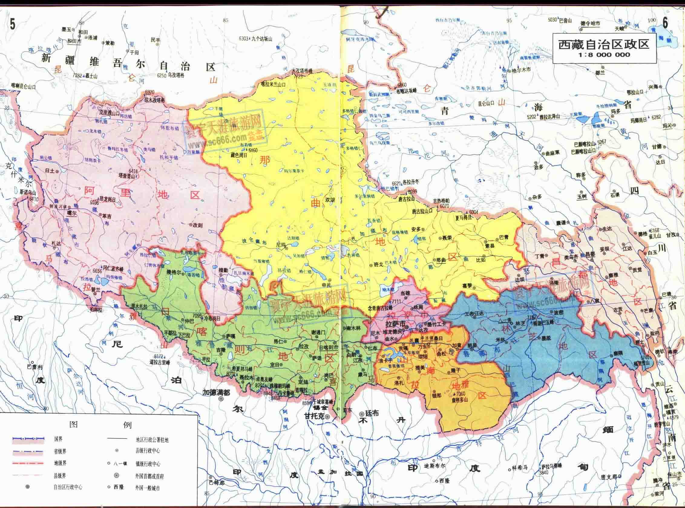 西藏自治区政区地图