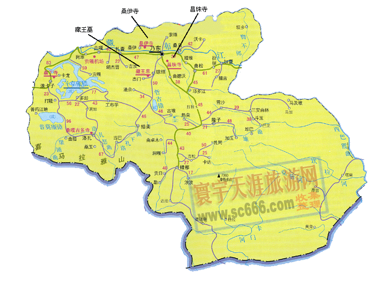 山南地区地图