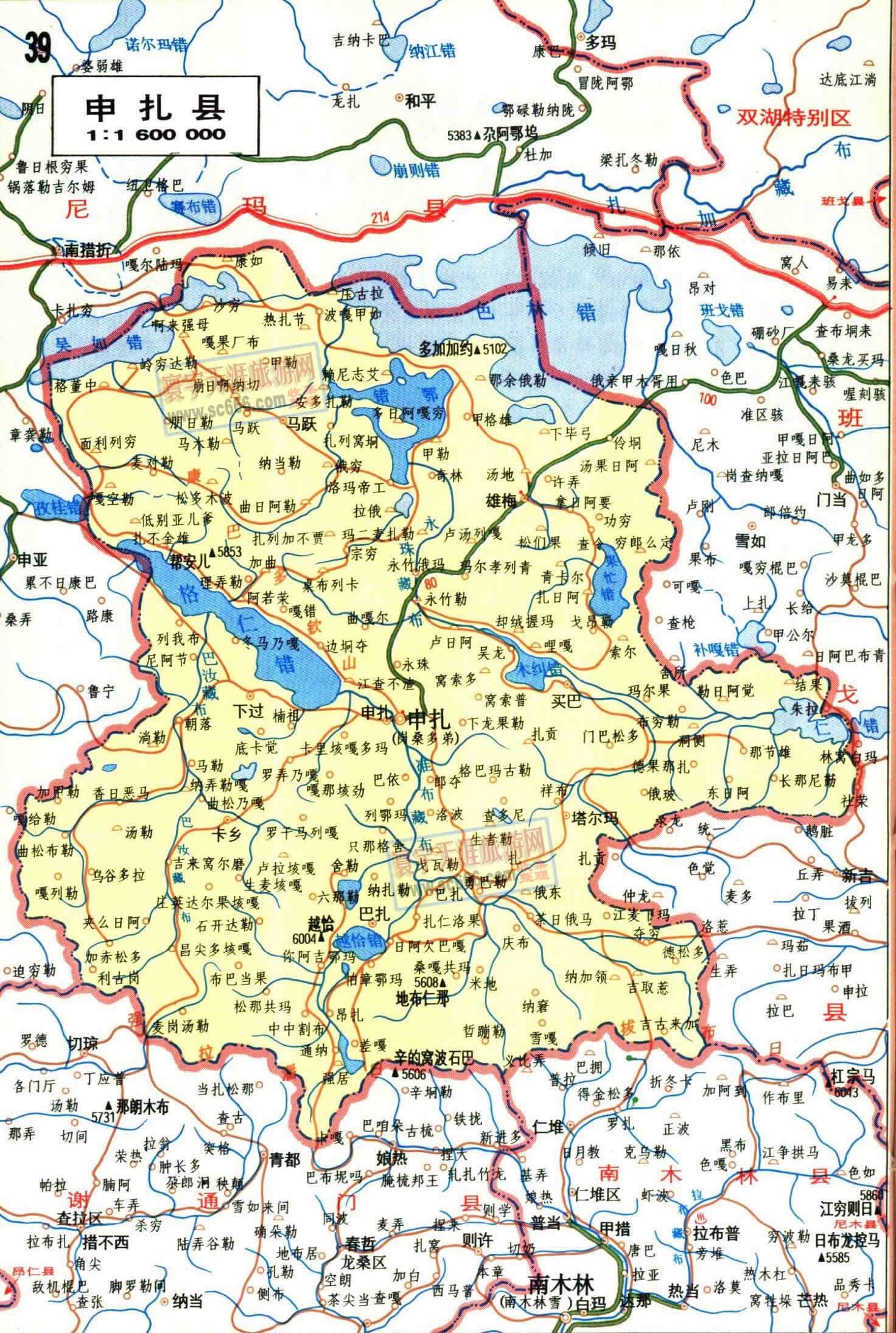 申扎县地图