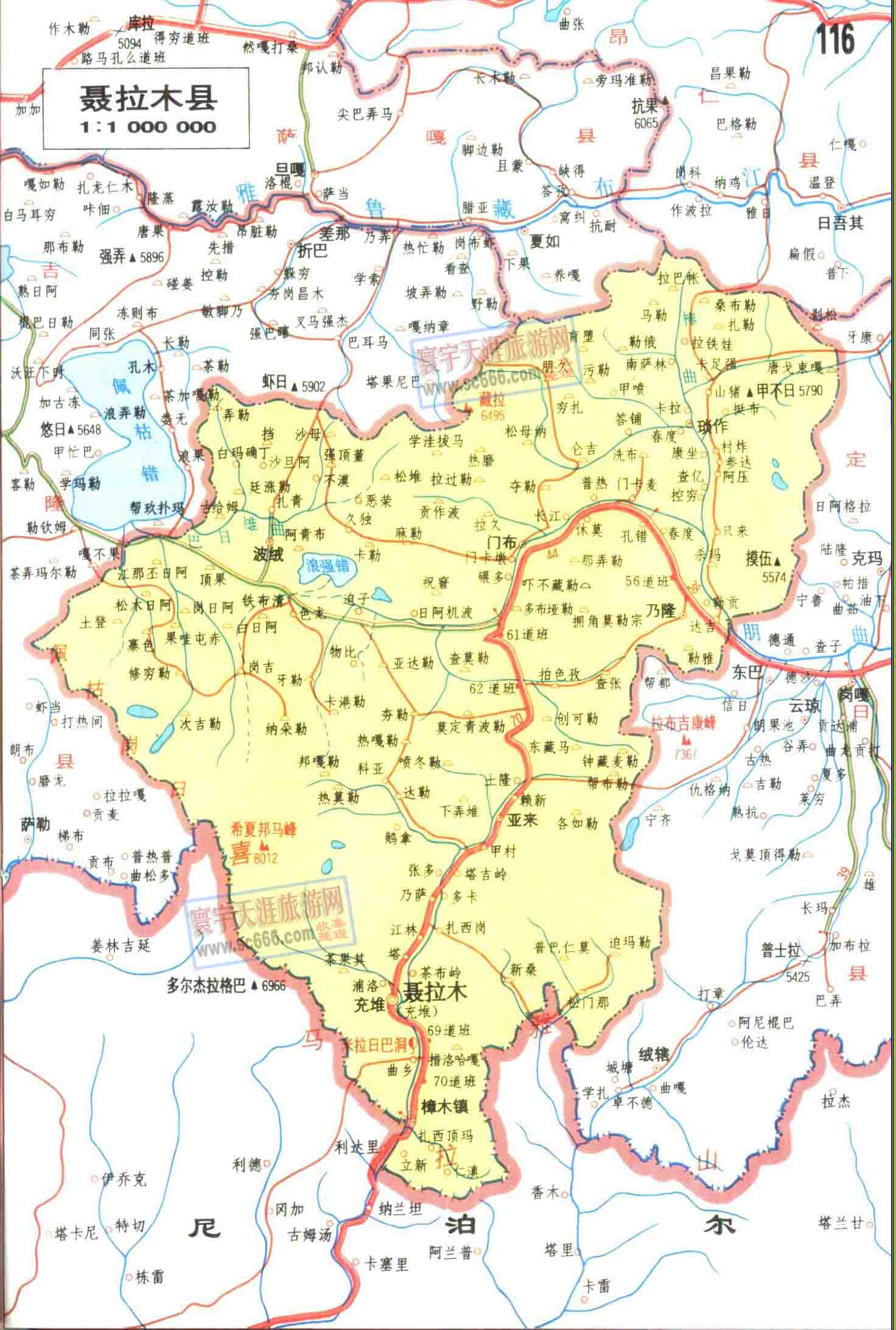 中尼边境各县之三：聂拉木县地图
