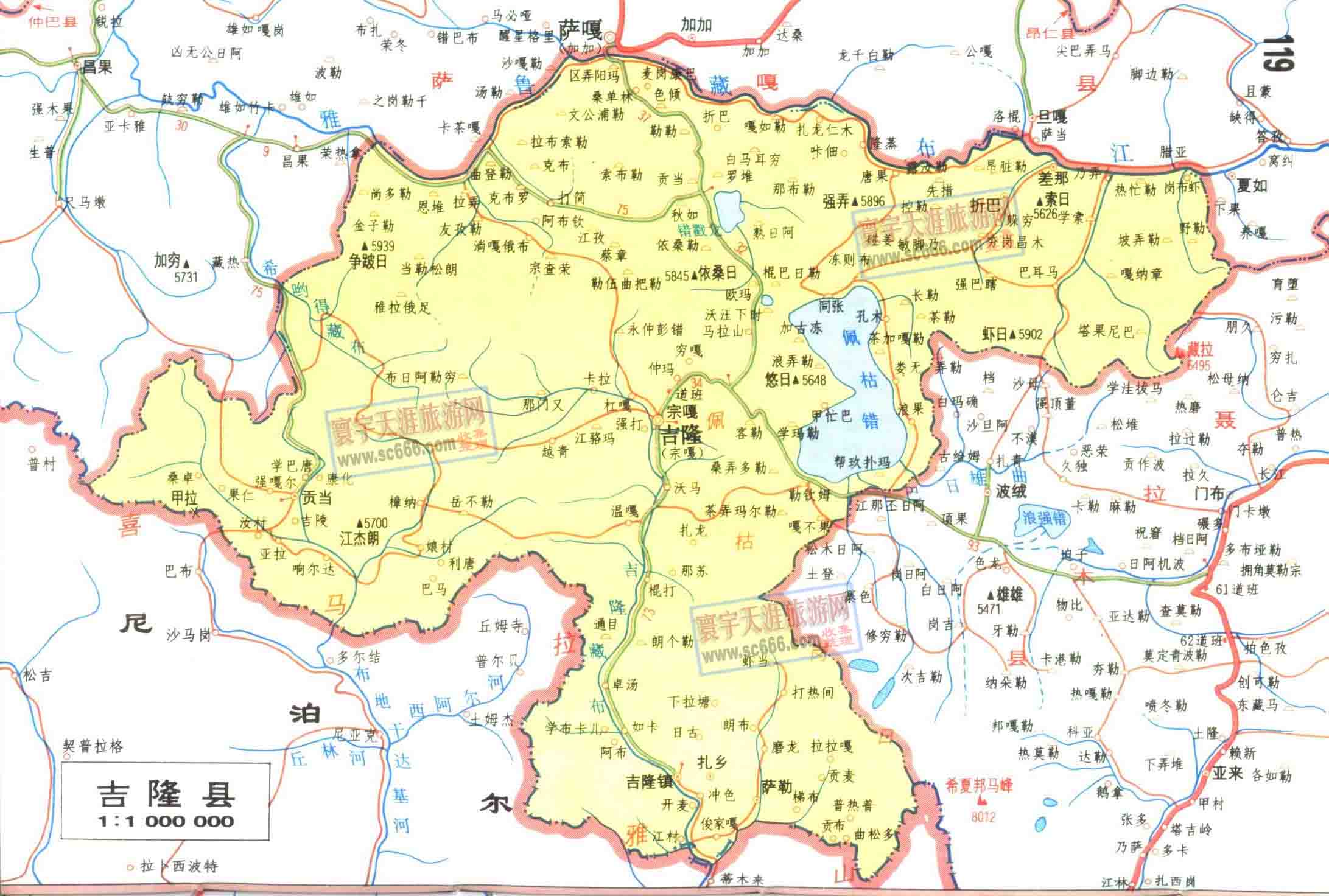 中尼边境各县之四：吉隆县地图