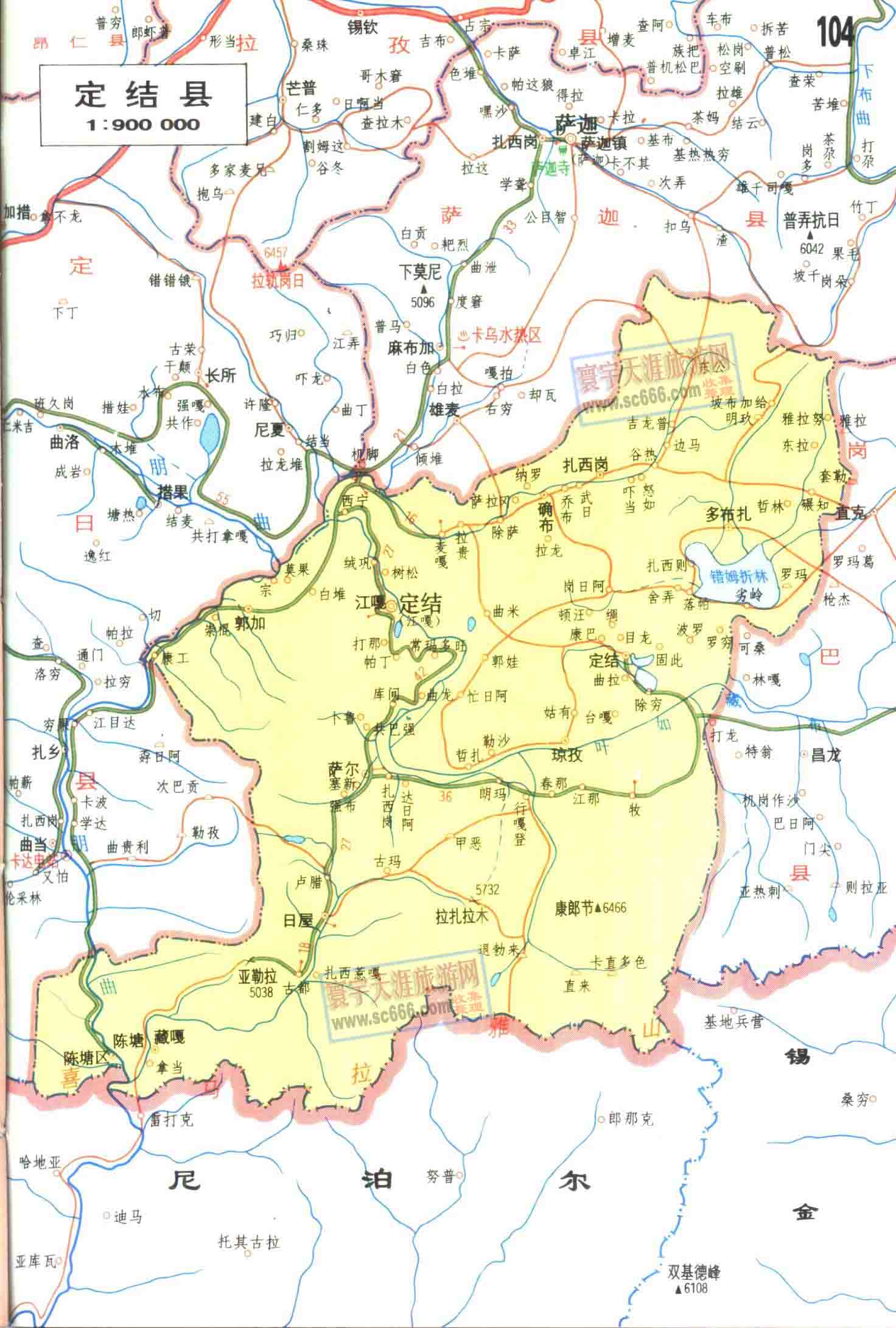 中国锡金边境各县之二：定结县地图