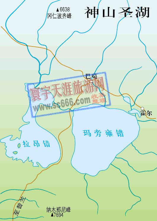 神山圣湖导游图