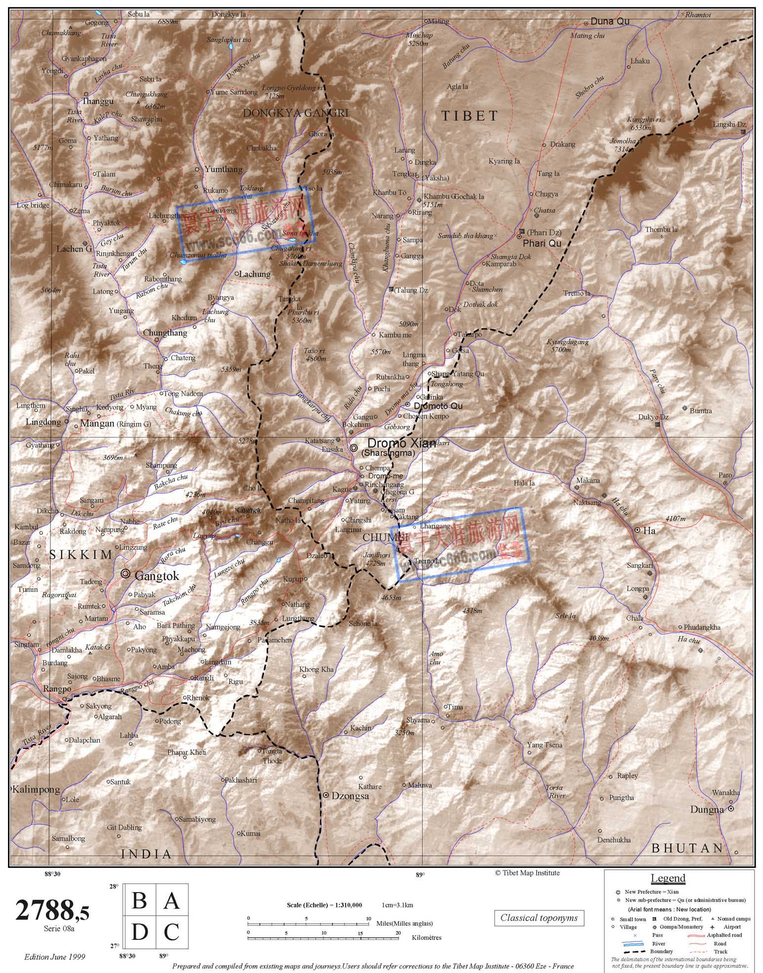 西藏自治区英文地图1