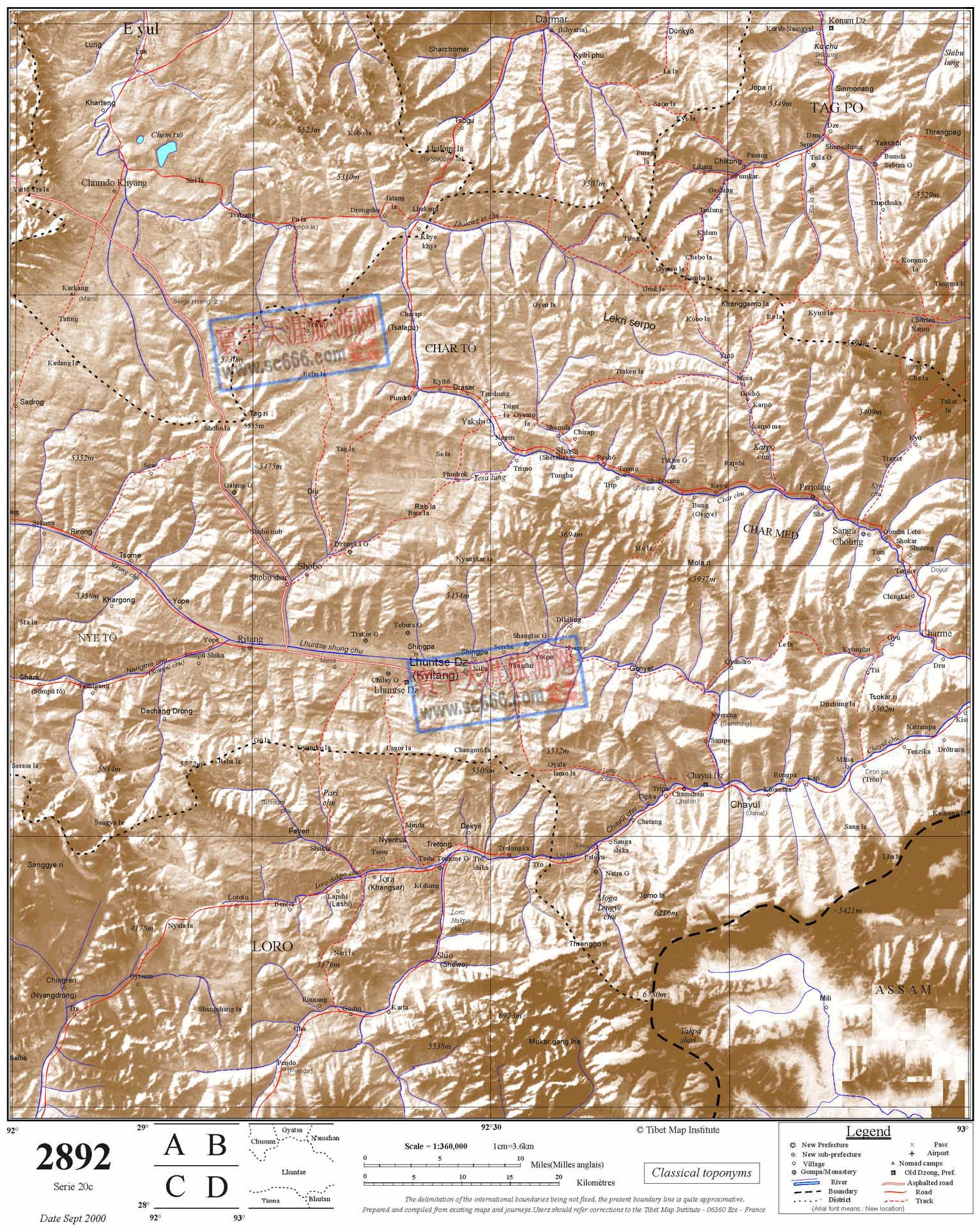 西藏自治区英文地图9
