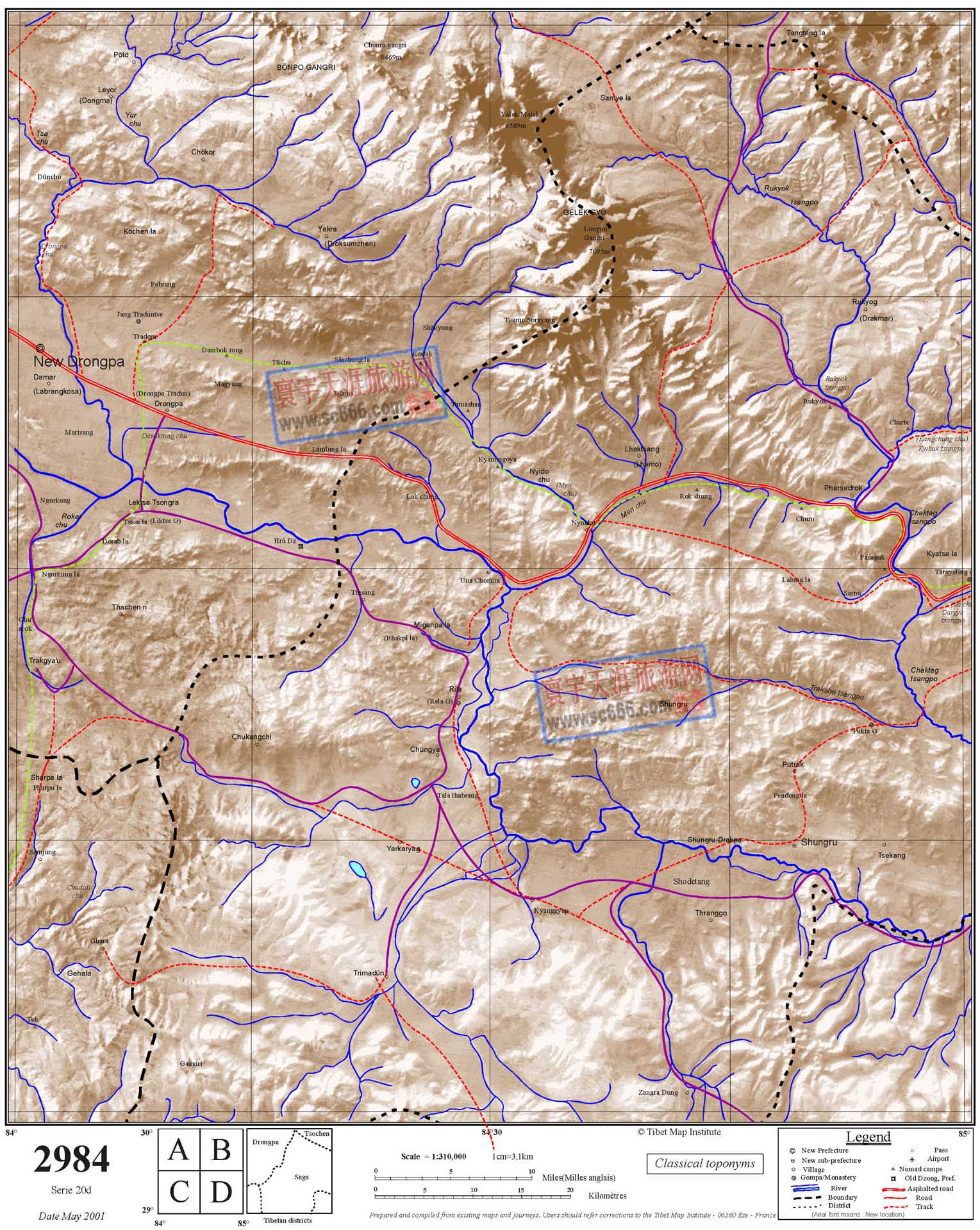 西藏自治区英文地图12