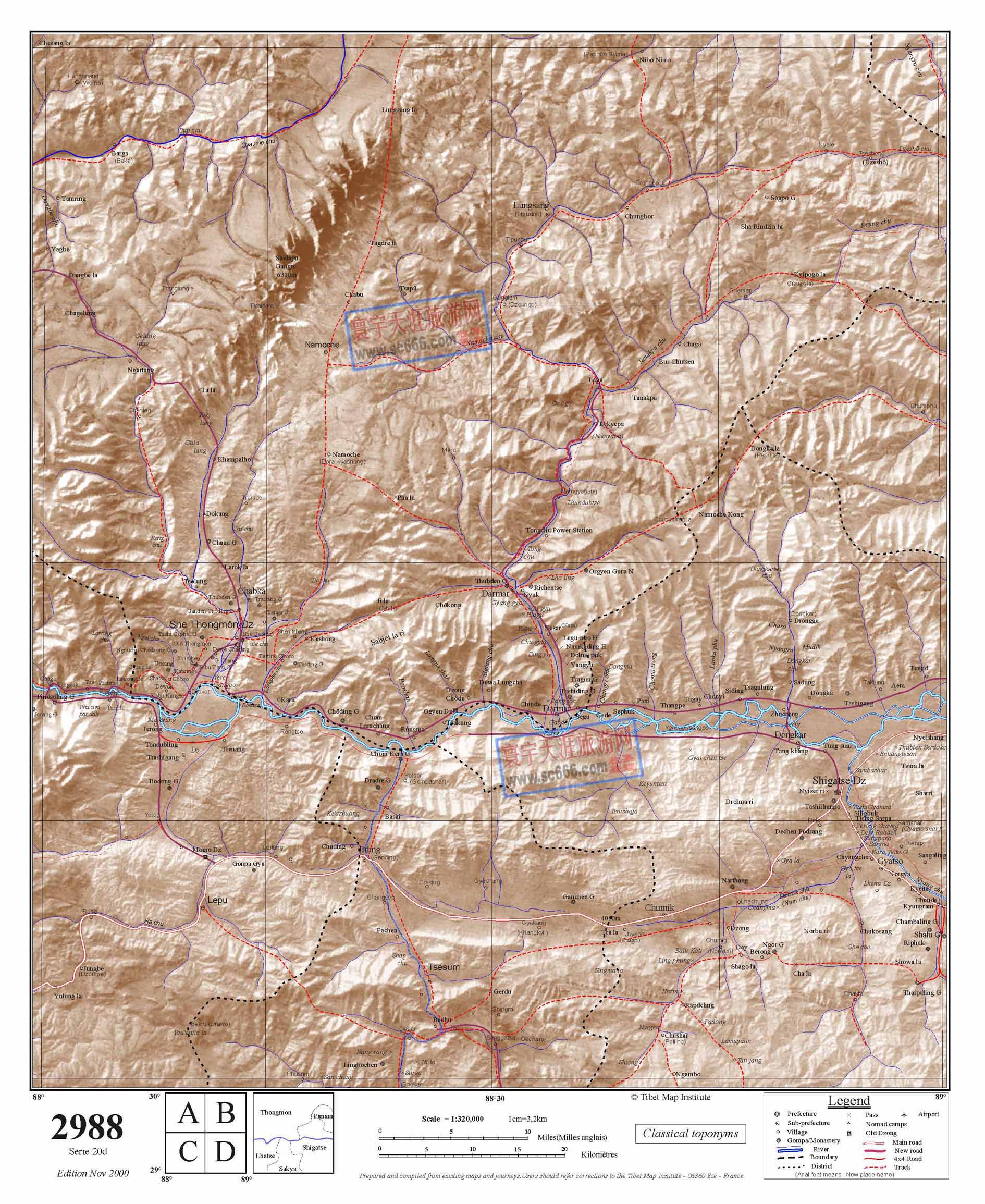 西藏自治区英文地图16