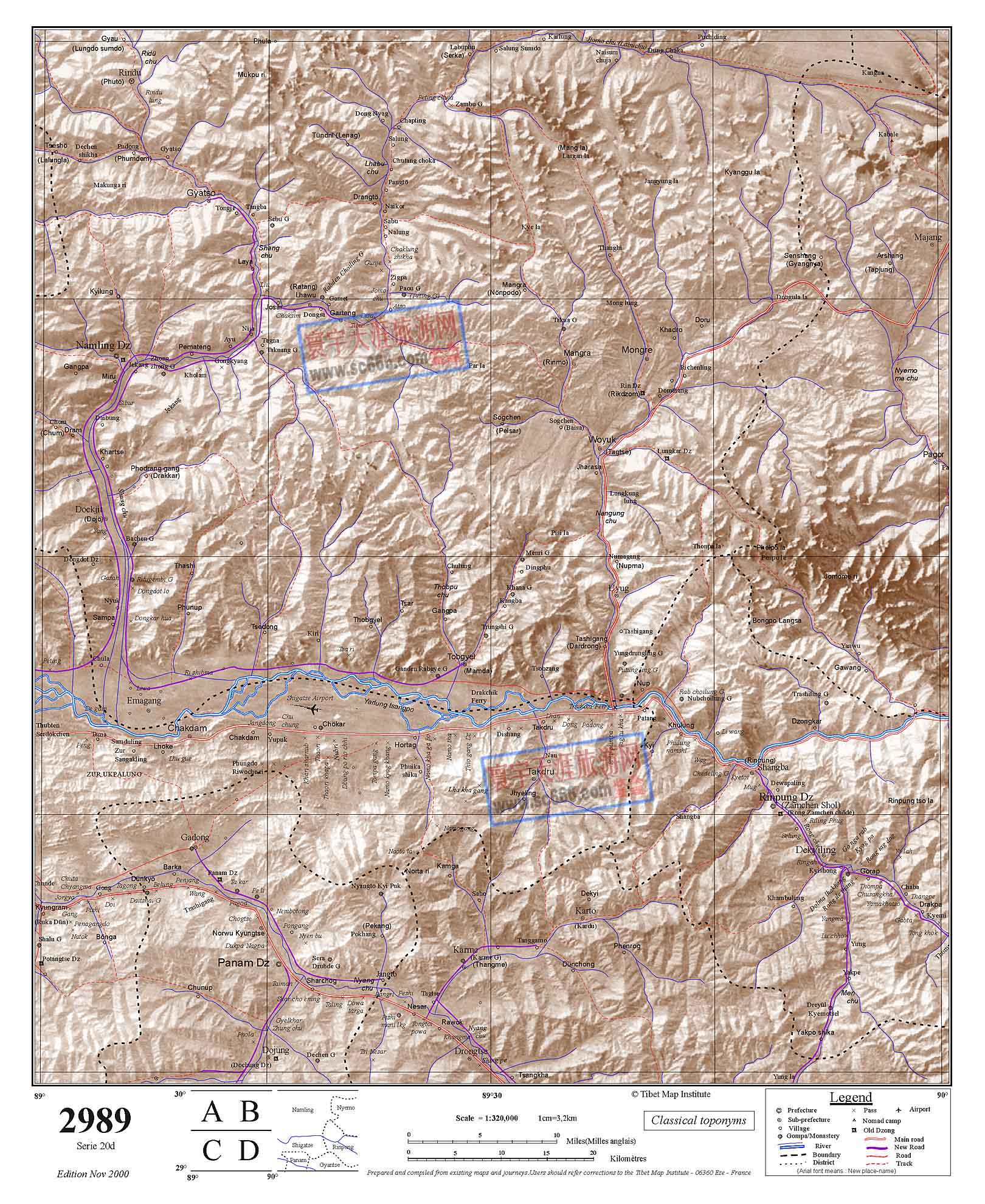 西藏自治区英文地图17